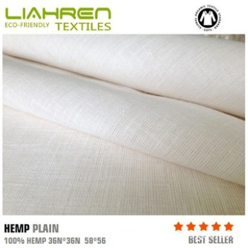 Best selling 100%hemp NM36*NM36 130gsm plain fabric natural healthy hemp fabric for clothing & bedding                        
                                                Quality Assured